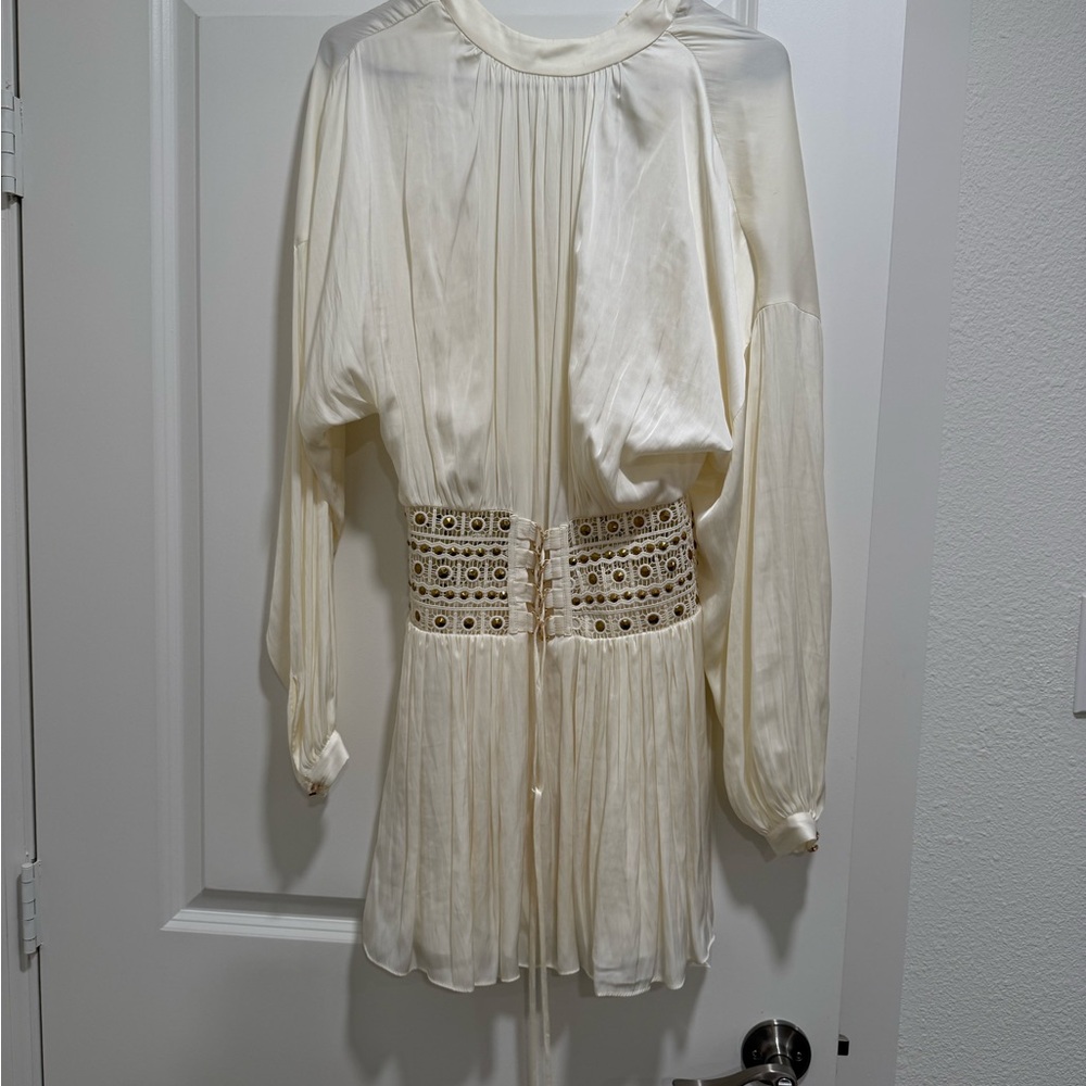 Ramy Brook Cream Pleated Dress